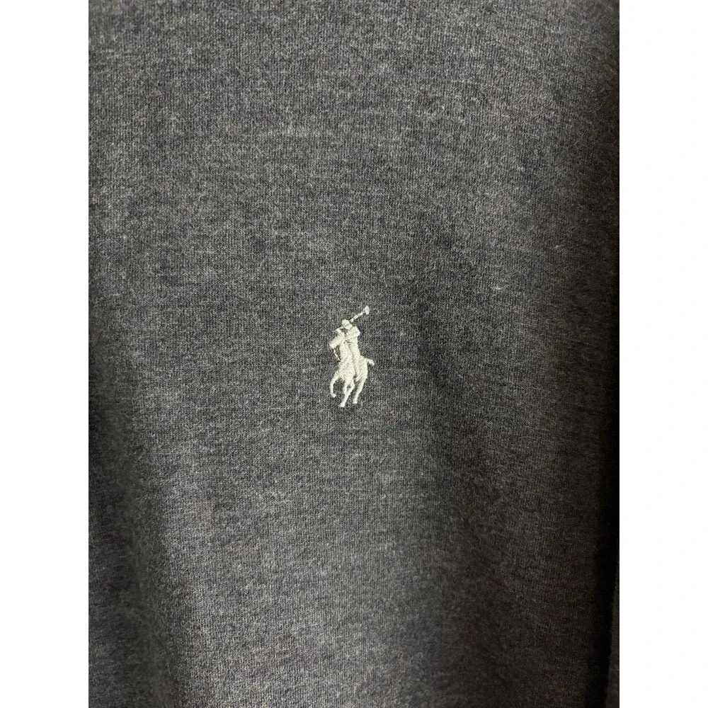 Polo Ralph Lauren Mens Jacket Size Large Gray 1/4 Zip Pullover Long Sleeve Logo